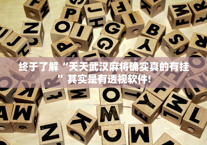 终于了解“天天武汉麻将确实真的有挂”其实是有透视软件!