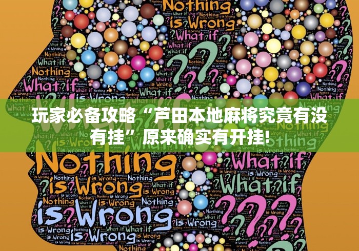 玩家必备攻略“芦田本地麻将究竟有没有挂”原来确实有开挂! 玩家必备攻略“芦田本地麻将究竟有没有挂”原来确实有开挂!