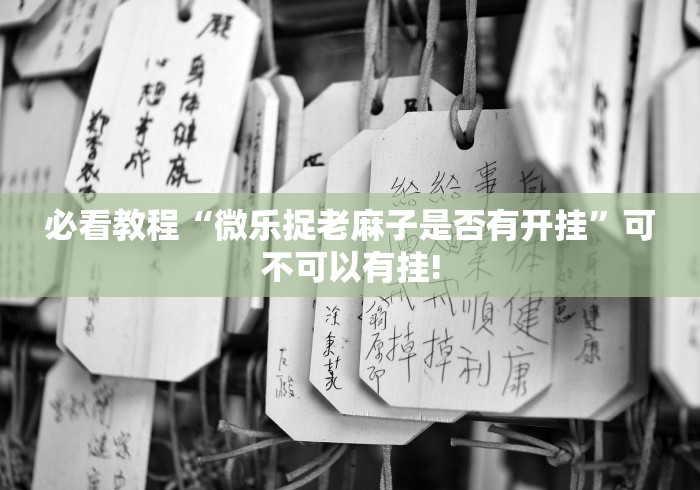必看教程“微乐捉老麻子是否有开挂”可不可以有挂! 必看教程“微乐捉老麻子是否有开挂”可不可以有挂!
