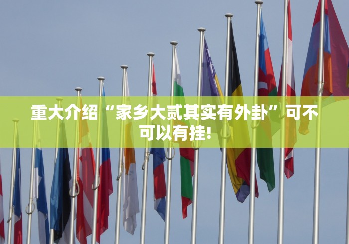 重大介绍“家乡大贰其实有外卦”可不可以有挂!