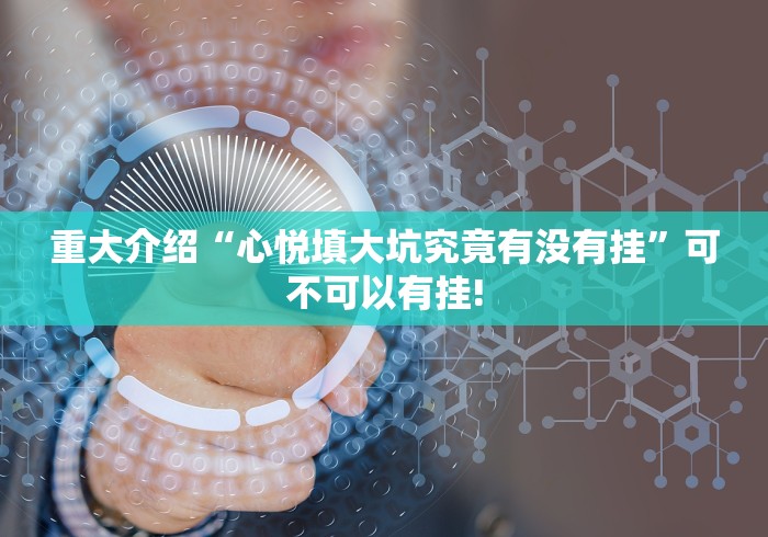 重大介绍“心悦填大坑究竟有没有挂”可不可以有挂! 重大介绍“心悦填大坑究竟有没有挂”可不可以有挂!