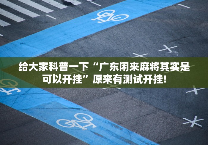 给大家科普一下“广东闲来麻将其实是可以开挂”原来有测试开挂!