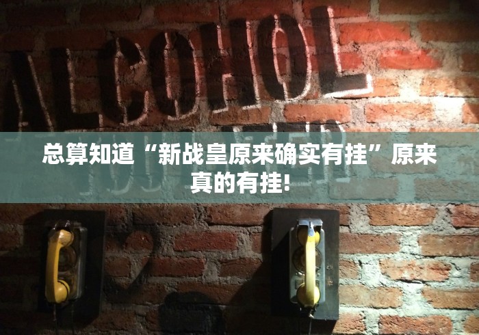 总算知道“新战皇原来确实有挂”原来真的有挂!