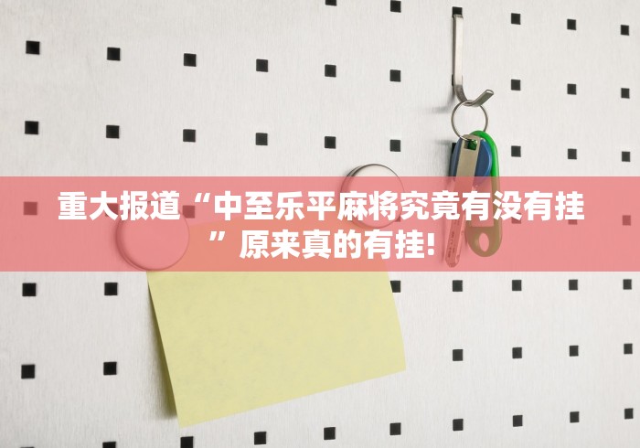重大报道“中至乐平麻将究竟有没有挂”原来真的有挂! 重大报道“中至乐平麻将究竟有没有挂”原来真的有挂!