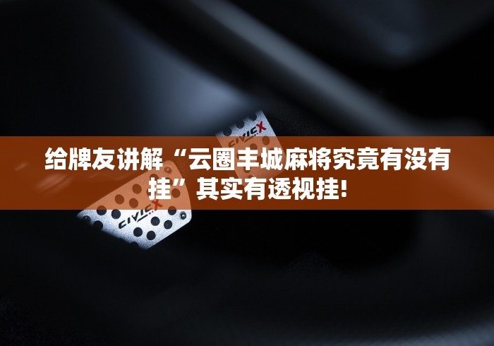 给牌友讲解“云圈丰城麻将究竟有没有挂”其实有透视挂!