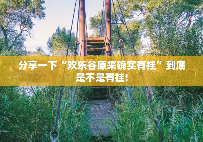 分享一下“欢乐谷原来确实有挂”到底是不是有挂!