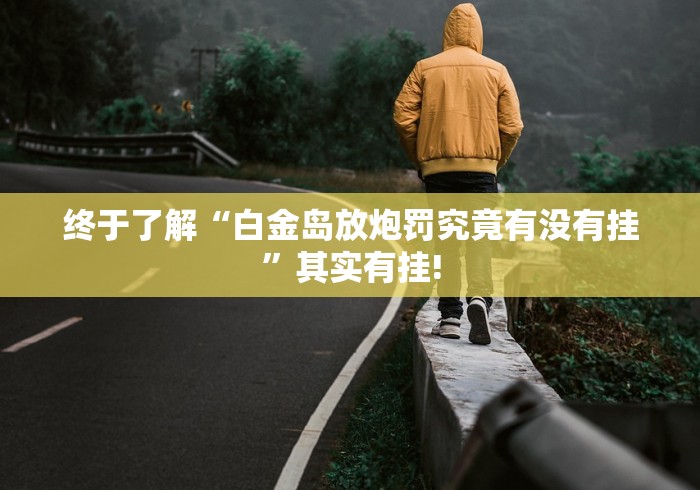 终于了解“白金岛放炮罚究竟有没有挂”其实有挂!