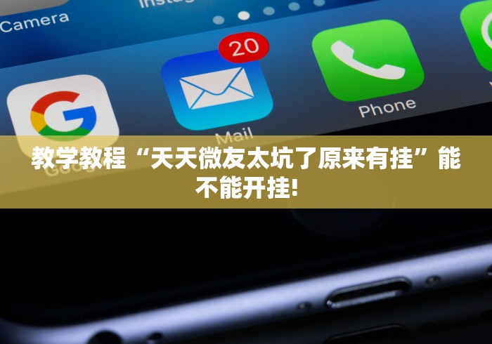 教学教程“天天微友太坑了原来有挂”能不能开挂!