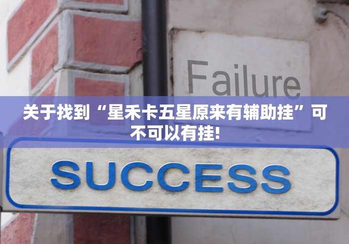 关于找到“星禾卡五星原来有辅助挂”可不可以有挂!