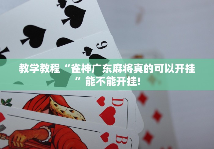 教学教程“雀神广东麻将真的可以开挂”能不能开挂!