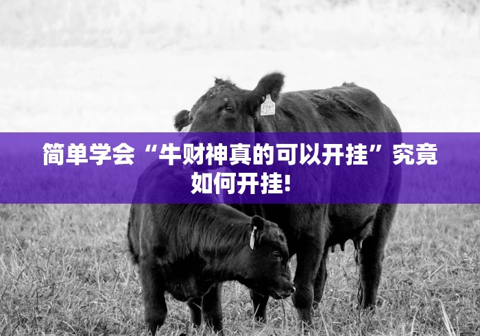简单学会“牛财神真的可以开挂”究竟如何开挂!