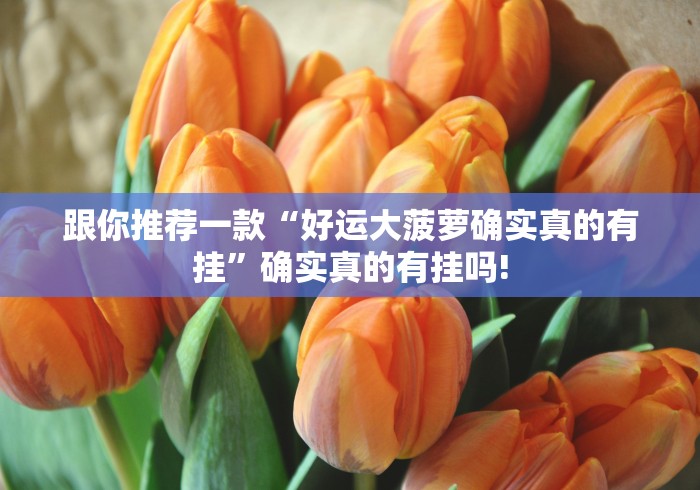 跟你推荐一款“好运大菠萝确实真的有挂”确实真的有挂吗!