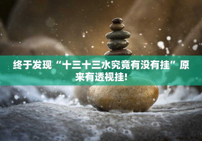 终于发现“十三十三水究竟有没有挂”原来有透视挂!