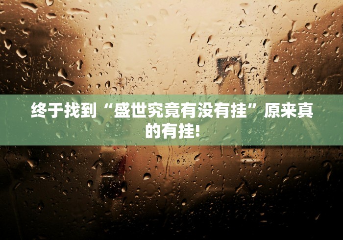 终于找到“盛世究竟有没有挂”原来真的有挂! 终于找到“盛世究竟有没有挂”原来真的有挂!