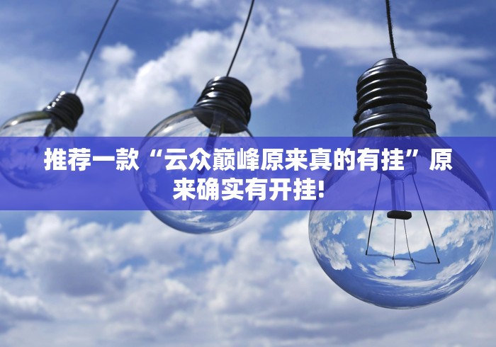 推荐一款“云众巅峰原来真的有挂”原来确实有开挂! 推荐一款“云众巅峰原来真的有挂”原来确实有开挂!