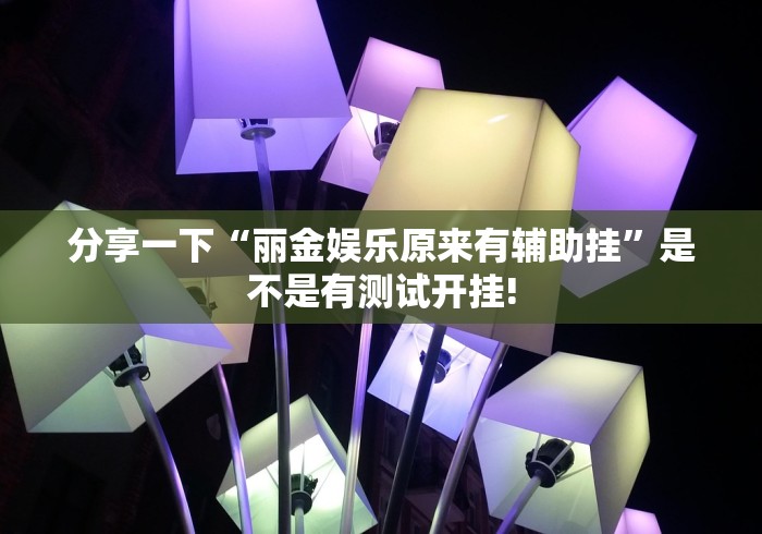 分享一下“丽金娱乐原来有辅助挂”是不是有测试开挂!