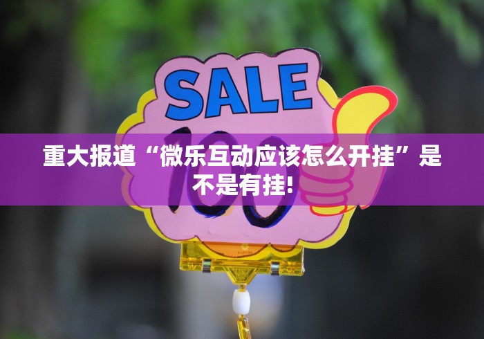 重大报道“微乐互动应该怎么开挂”是不是有挂!