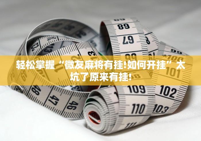 轻松掌握“微友麻将有挂!如何开挂”太坑了原来有挂!