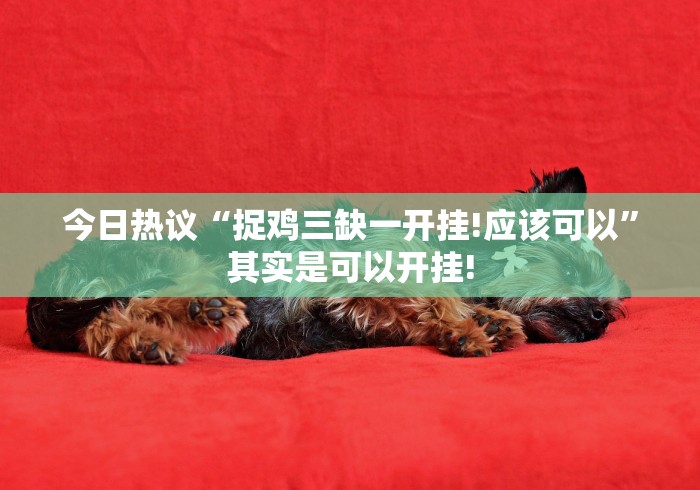 今日热议“捉鸡三缺一开挂!应该可以”其实是可以开挂! 今日热议“捉鸡三缺一开挂!应该可以”其实是可以开挂!