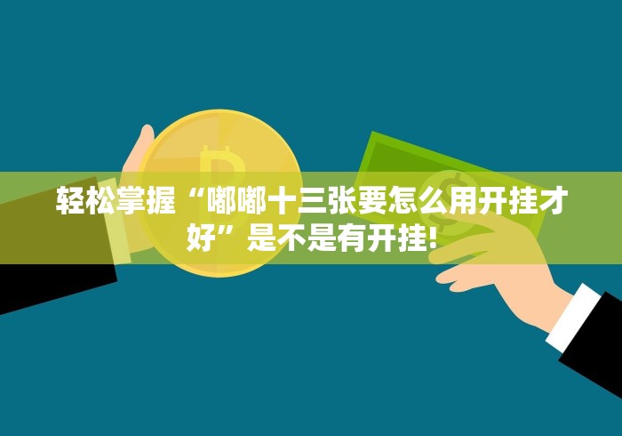 轻松掌握“嘟嘟十三张要怎么用开挂才好”是不是有开挂! 轻松掌握“嘟嘟十三张要怎么用开挂才好”是不是有开挂!