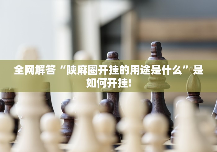 全网解答“陕麻圈开挂的用途是什么”是如何开挂!